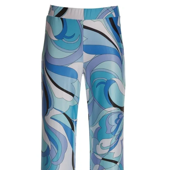 Abstract Border Palazzo Pull on Pants - Picture 3 of 3